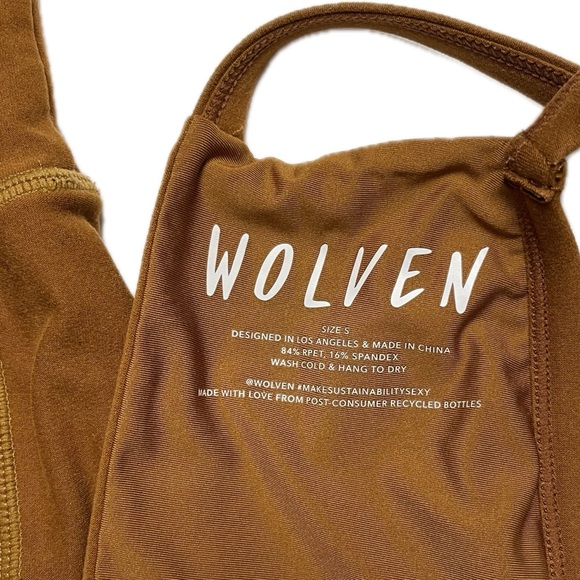 SOLD Wolven Active Strappy Pyramid Top in Turmeric Small - Picture 2 of 4
